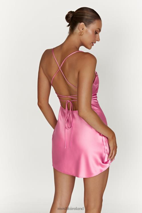 Meshki Sydney Mini Satin Dress Clothing Bubblegum Pink 6DX22409
