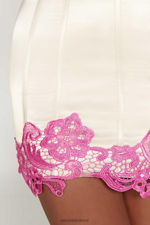 Meshki Tatiana Corset Mini Dress With Lace Clothing Nude 6DX22586