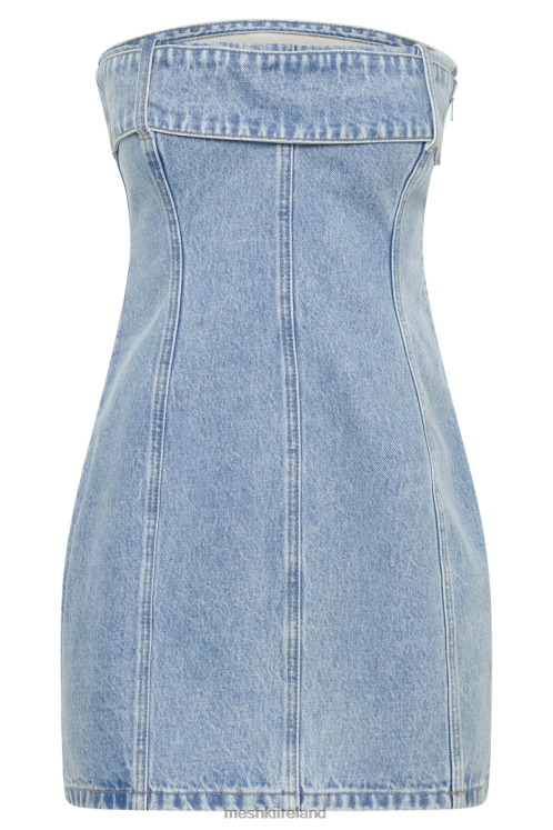 Meshki Teddi Denim Mini Dress Clothing Mid Blue 6DX22163