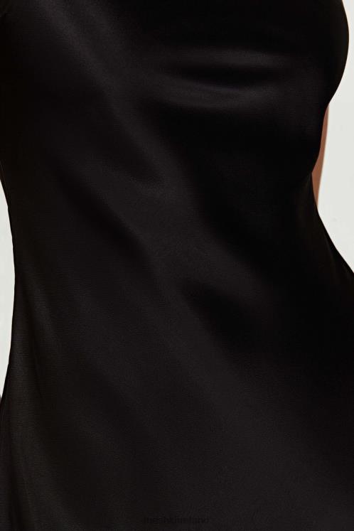 Meshki Valentina Satin Mini Dress Clothing Black 6DX22423