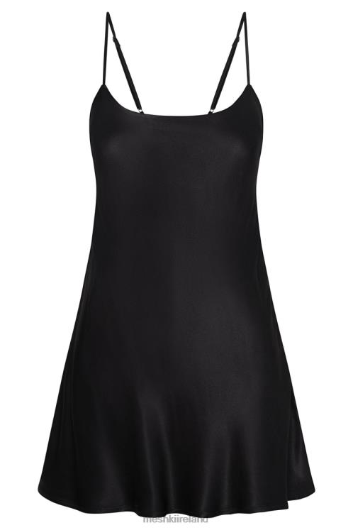 Meshki Valentina Satin Mini Dress Clothing Black 6DX22423