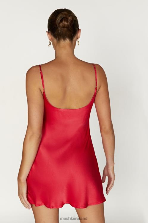 Meshki Valentina Satin Mini Dress Clothing Red 6DX22348
