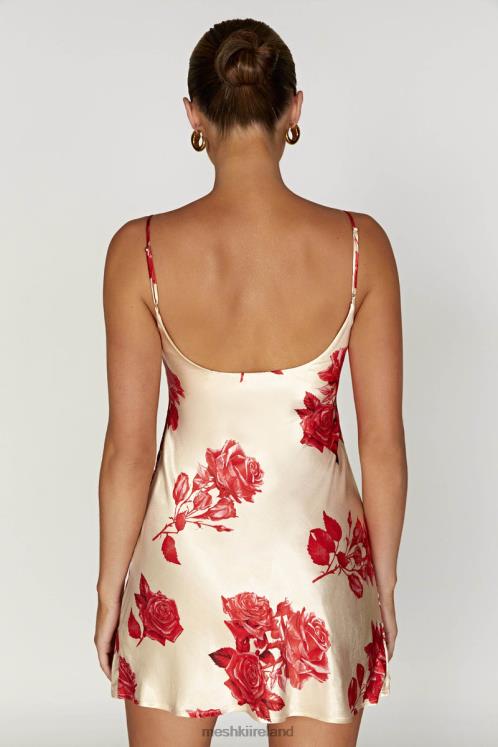 Meshki Valentina Satin Mini Dress Clothing Rose Print 6DX22316