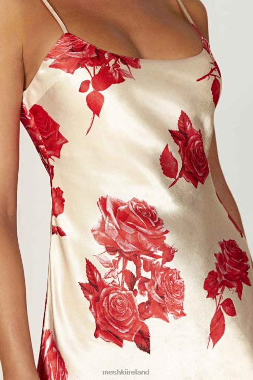 Meshki Valentina Satin Mini Dress Clothing Rose Print 6DX22316