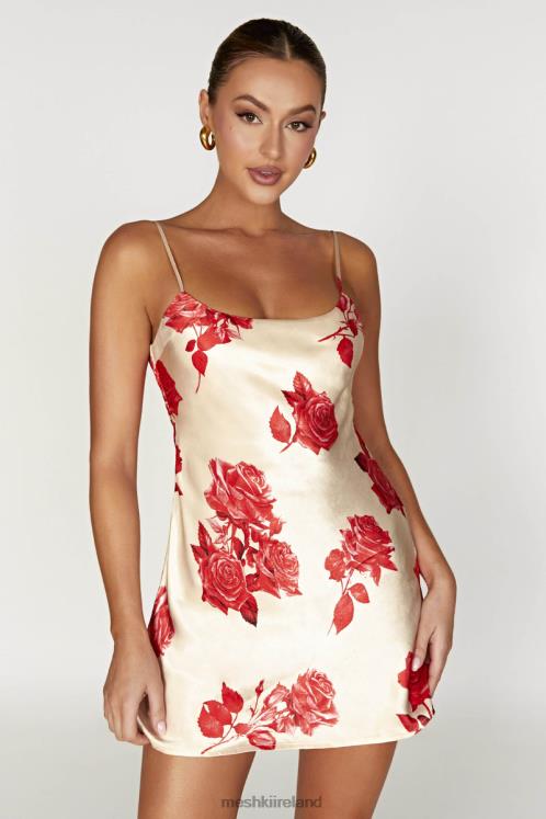 Meshki Valentina Satin Mini Dress Clothing Rose Print 6DX22316