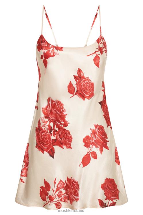 Meshki Valentina Satin Mini Dress Clothing Rose Print 6DX22316