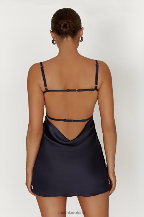 Meshki Veda Satin Mini Dress Clothing Midnight Navy 6DX22300