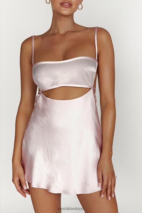 Meshki Veda Two Tone Mini Dress Clothing Blush Pink 6DX22614