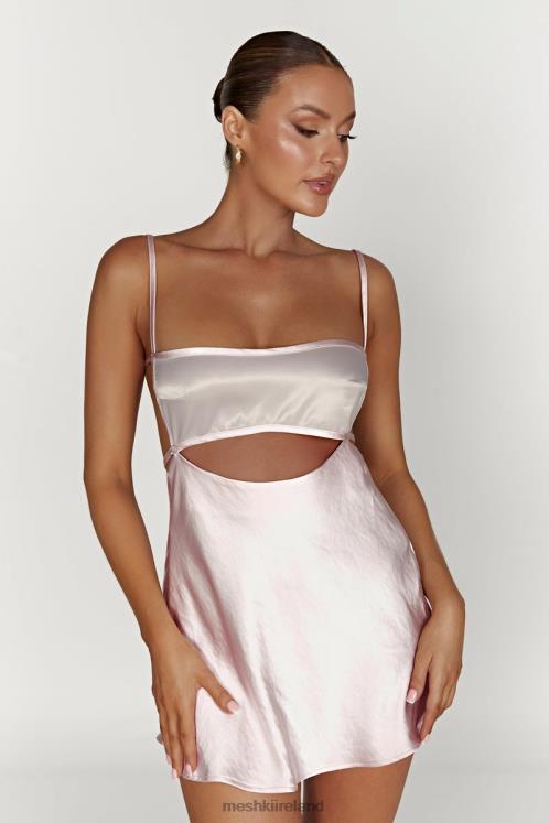 Meshki Veda Two Tone Mini Dress Clothing Blush Pink 6DX22614