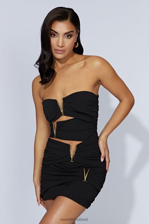 Meshki Victorie V-Hardware Mini Dress Clothing Black 6DX22636