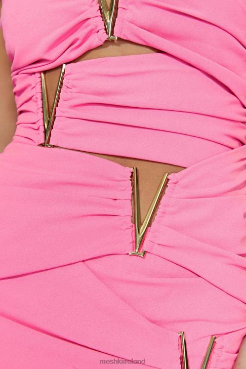 Meshki Victorie V-Hardware Mini Dress Clothing Bubblegum Pink 6DX22647