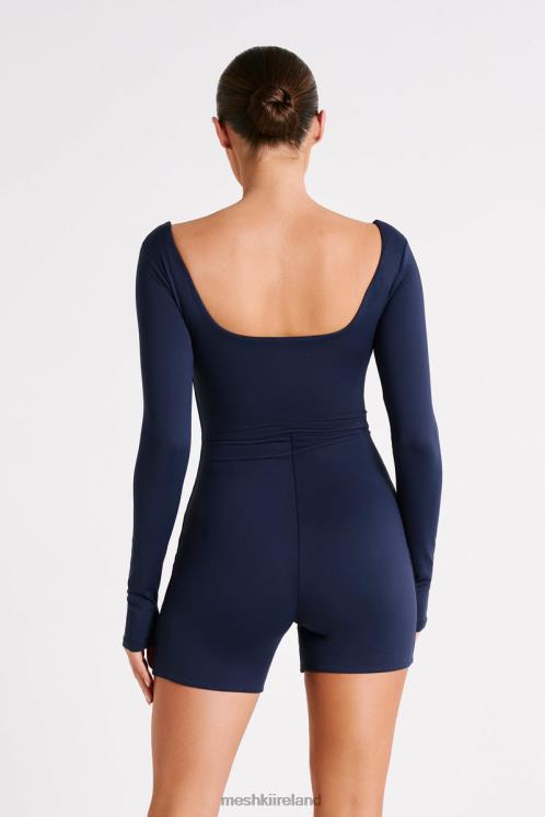 Meshki Oakley Recycled Nylon Long Sleeve Playsuit Clothing Navy 6DX221277