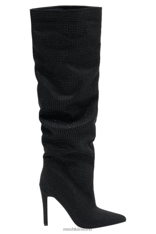 Meshki Jenner Diamante High Heel Boot Footwear Black 6DX221669