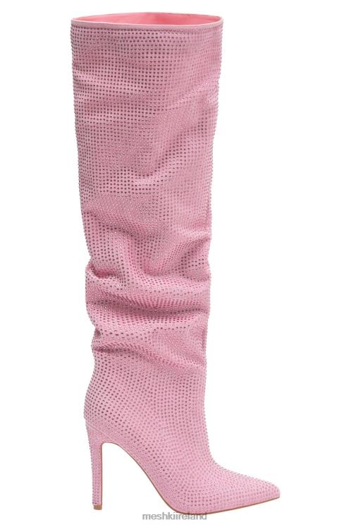 Meshki Jenner Diamante High Heel Boot Footwear Blush Pink 6DX221677