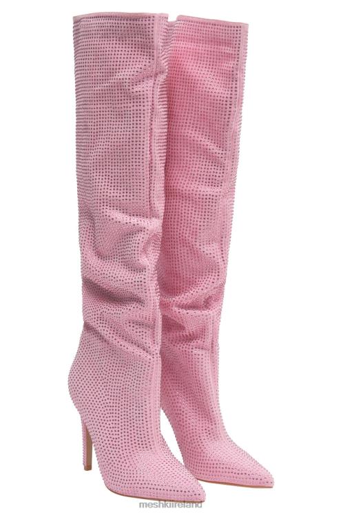 Meshki Jenner Diamante High Heel Boot Footwear Blush Pink 6DX221677