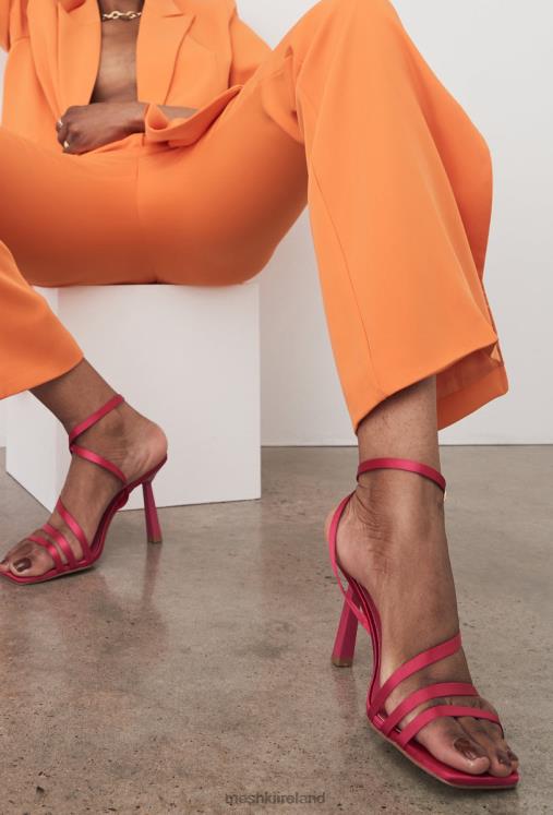 Meshki Lena Three Strap Satin Heels Footwear Pink 6DX221685