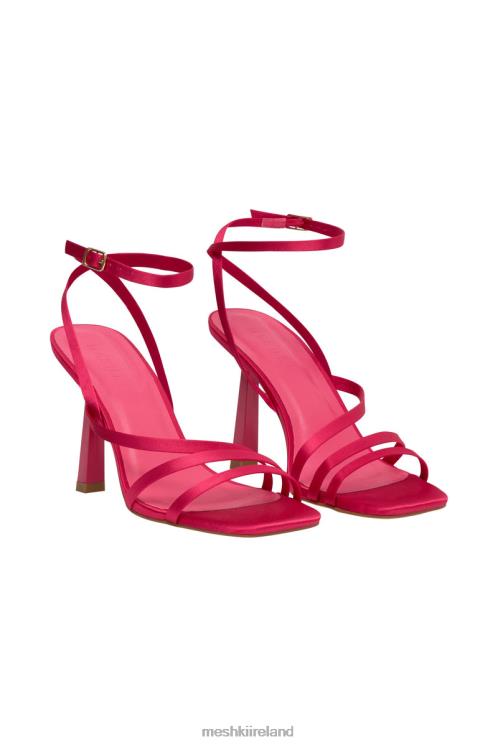 Meshki Lena Three Strap Satin Heels Footwear Pink 6DX221685