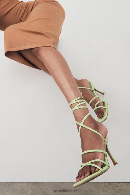 Meshki Milly Faux Leather Wrap Around Heels Footwear Lime Green 6DX221689