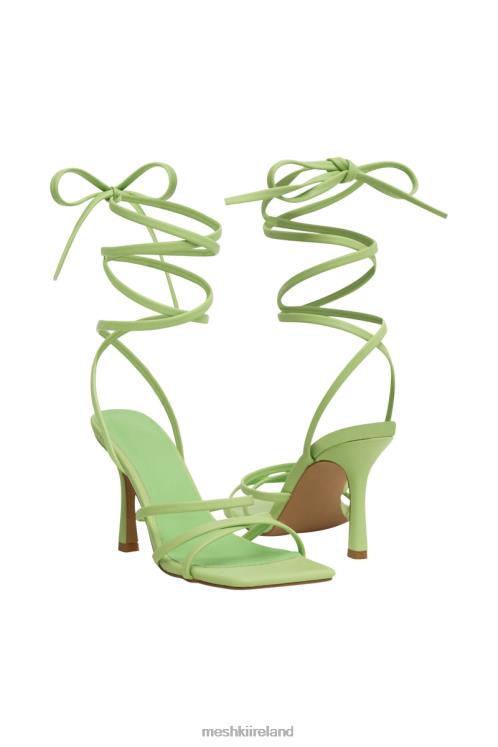 Meshki Milly Faux Leather Wrap Around Heels Footwear Lime Green 6DX221689
