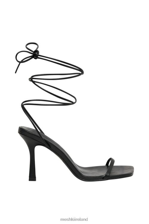 Meshki Neve Wrap Around Faux Leather Heels Footwear Black 6DX221679