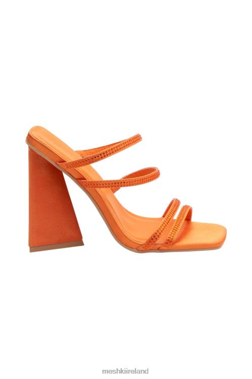 Meshki Robyn Diamante Strap Block Heels Footwear Orange 6DX221686