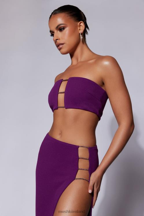 Meshki Anastasia Diamante Rope Bandeau Clothing Grape 6DX221077