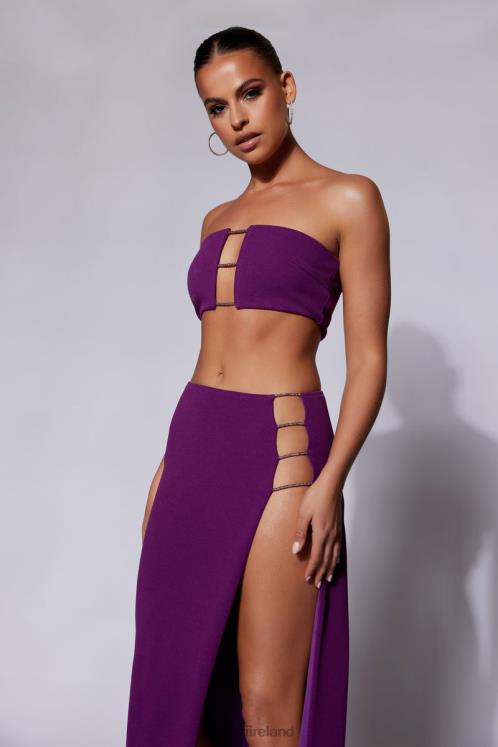 Meshki Anastasia Diamante Rope Bandeau Clothing Grape 6DX221077