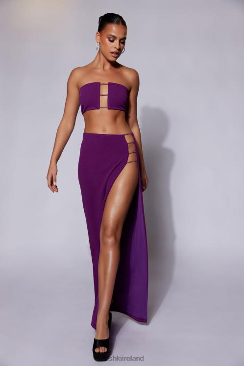 Meshki Anastasia Diamante Rope Bandeau Clothing Grape 6DX221077