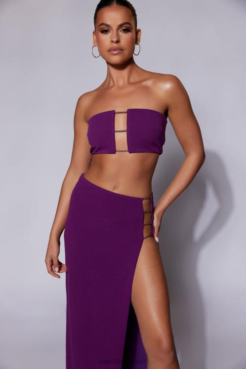 Meshki Anastasia Diamante Rope Bandeau Clothing Grape 6DX221077