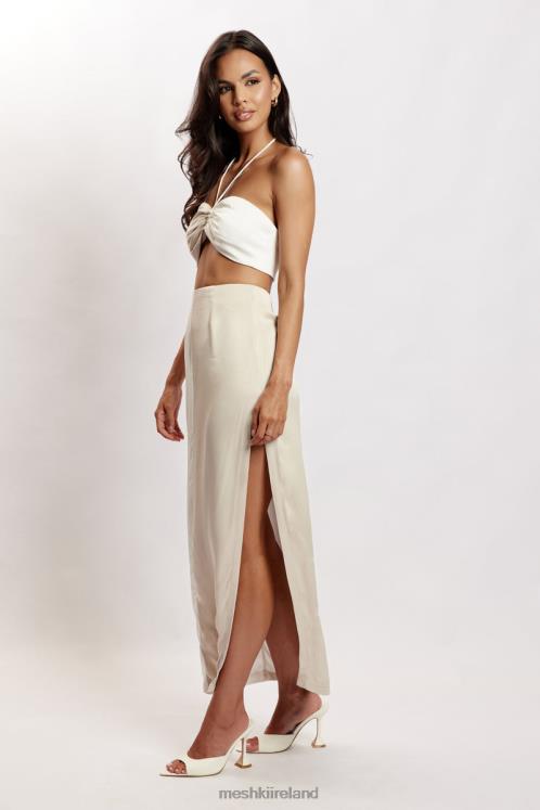 Meshki Frankie Two Tone Satin Bandeau Clothing Multi Bone 6DX221177