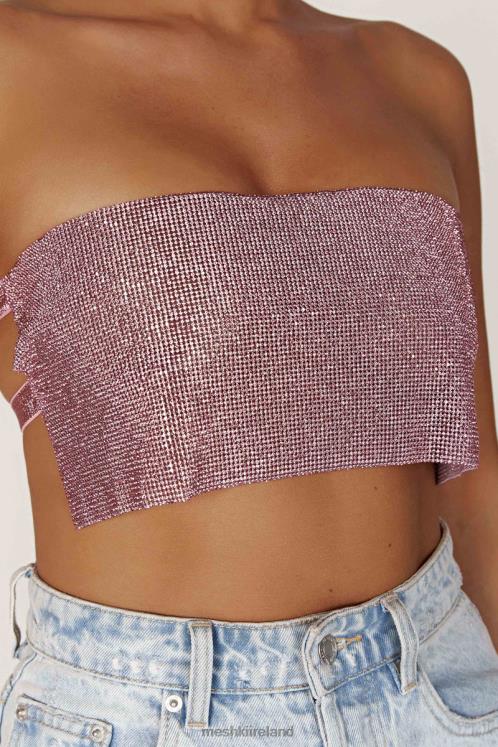 Meshki Valerie Diamante Bandeau Clothing Blush Pink 6DX22994