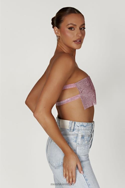Meshki Valerie Diamante Bandeau Clothing Blush Pink 6DX22994