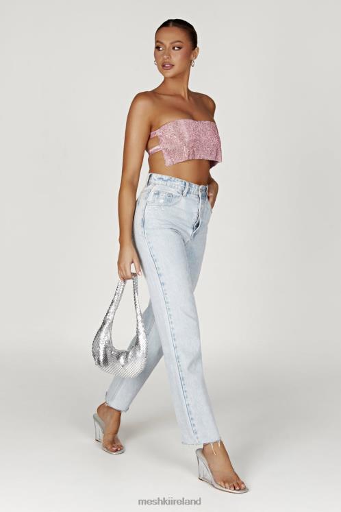 Meshki Valerie Diamante Bandeau Clothing Blush Pink 6DX22994