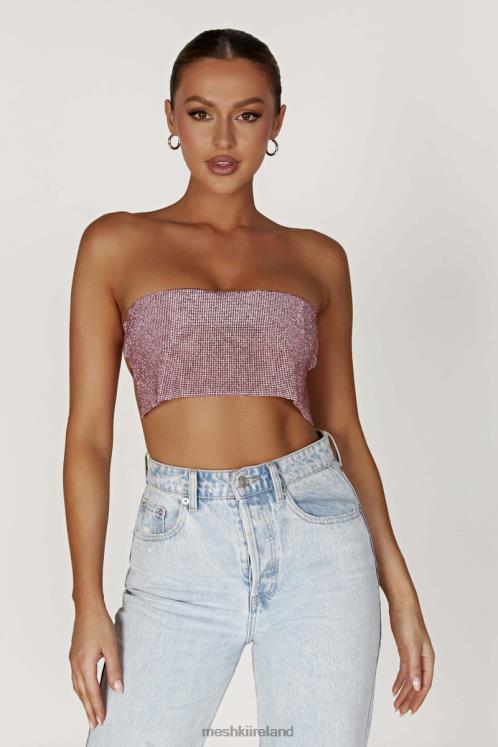 Meshki Valerie Diamante Bandeau Clothing Blush Pink 6DX22994