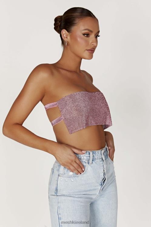Meshki Valerie Diamante Bandeau Clothing Blush Pink 6DX22994