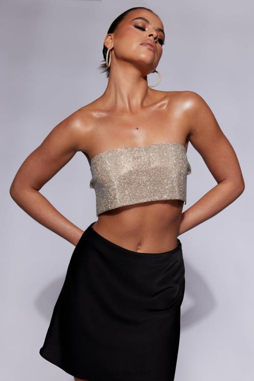 Meshki Valerie Diamante Bandeau Clothing Gold 6DX22943