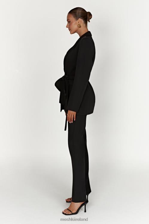 Meshki Arna Oversized Belted Blazer Clothing Black 6DX221643