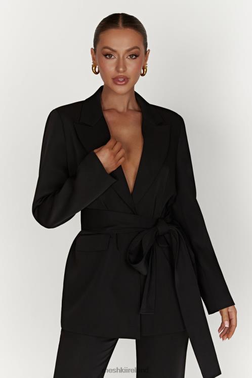 Meshki Arna Oversized Belted Blazer Clothing Black 6DX221643