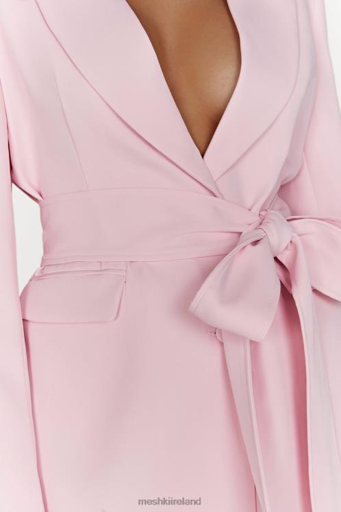 Meshki Arna Oversized Belted Blazer Clothing Blush Pink 6DX221630