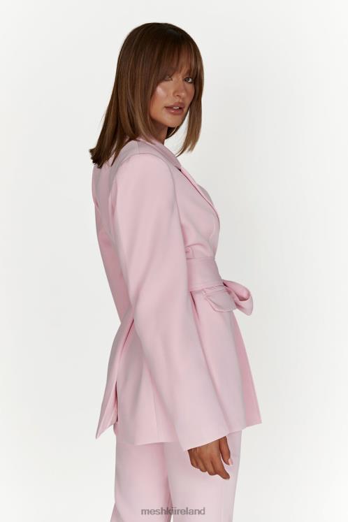 Meshki Arna Oversized Belted Blazer Clothing Blush Pink 6DX221630