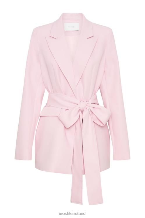 Meshki Arna Oversized Belted Blazer Clothing Blush Pink 6DX221630