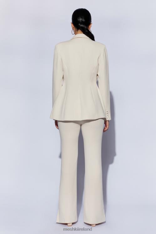 Meshki Helda Fitted Cinched Waist Blazer Clothing Cream 6DX221651