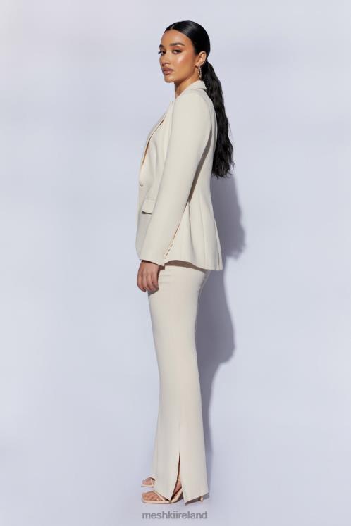 Meshki Helda Fitted Cinched Waist Blazer Clothing Cream 6DX221651