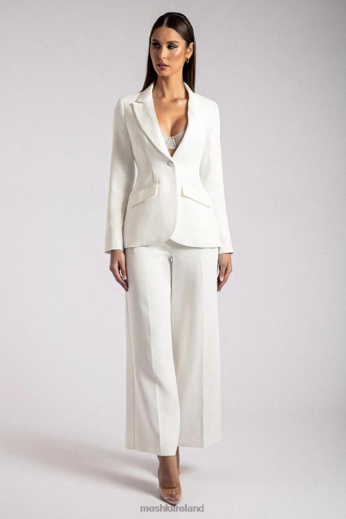 Meshki Helda Fitted Cinched Waist Blazer Clothing White 6DX221626