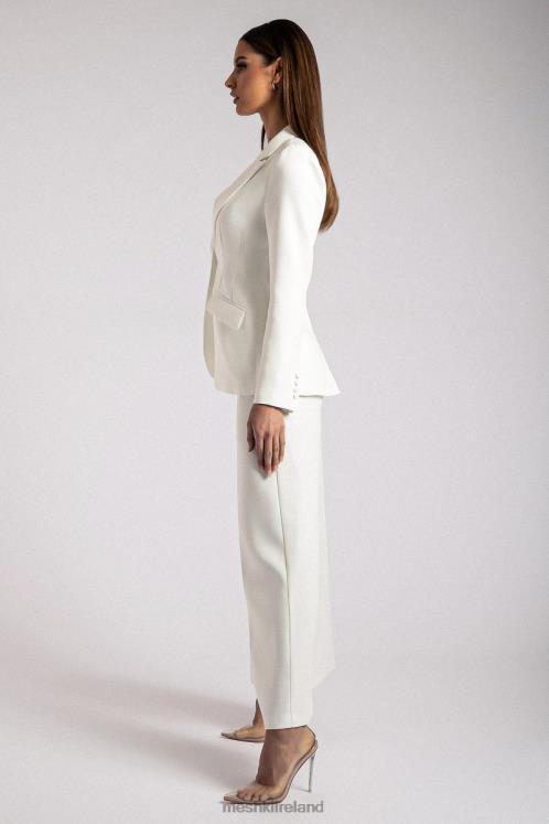 Meshki Helda Fitted Cinched Waist Blazer Clothing White 6DX221626