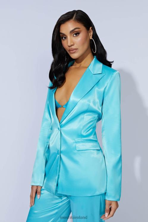 Meshki Maeva Satin Blazer Clothing Aquamarine 6DX221659