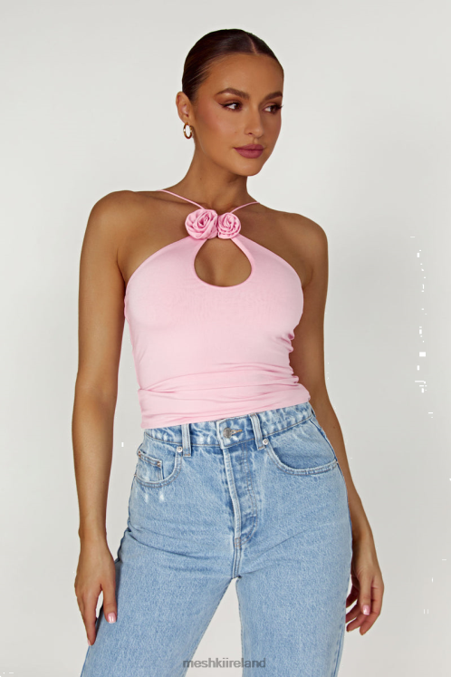 Meshki Adeline Rose Halter Top Clothing Baby Pink 6DX22784