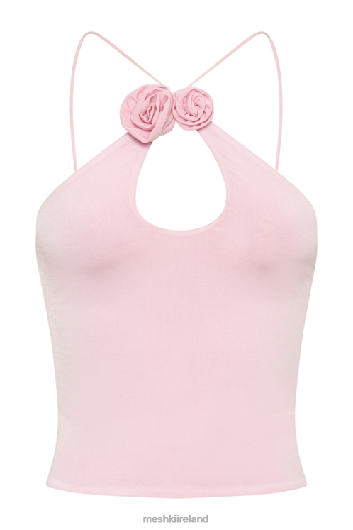 Meshki Adeline Rose Halter Top Clothing Baby Pink 6DX22784