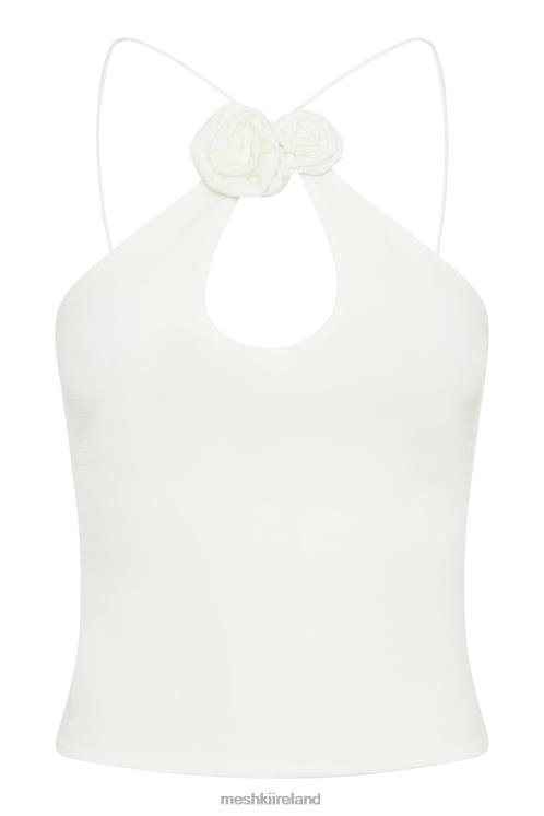Meshki Adeline Rose Halter Top Clothing White 6DX22779