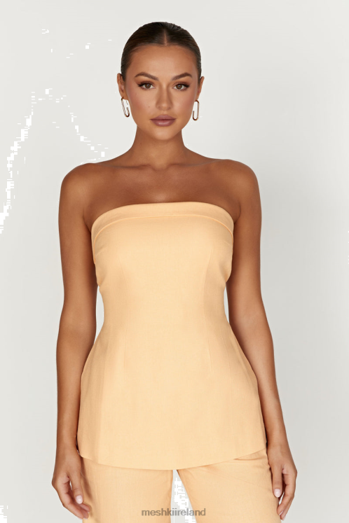 Meshki Aieleen Linen Strapless Back Tie Top Clothing Mango 6DX22829